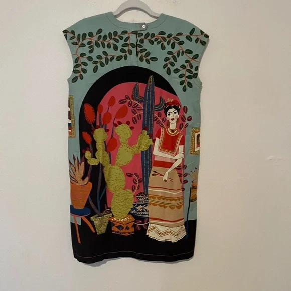 Uncle Frank Floral Print Dress with Green and Yellow Accents - Picture 4 of 5